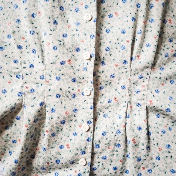 🇨🇦 Vintage Ditsy Floral Fitted Blouse Size S - Picture 3 of 7